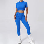 Seamless Yoga Sets Sports Fitness High Waist Hip-lifting Shapeing Trousers Backless Bra Suit Workout Gym Leggings Sets for Women