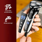 Electric Shaver Set Professional Razor Waterproof Beard Nose Facial Hair Trimmer Rotary 3D Floating Shaving Rechargeable for Men