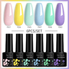 LILYCUTE 7ML 6PCS Neon Gel Nail Polish Set fluorescent Series Color Changing Semi Permanent Soak Off Manicure kit Nail Art Gel