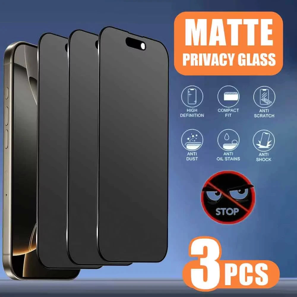 Matte Privacy Screen Protector For iPhone 17 Pro Max Air 14 15 13 11 12 16 Pro Max 7 6 8 Plus XR XS X SE 2 3 Soft Ceramic Film Main image