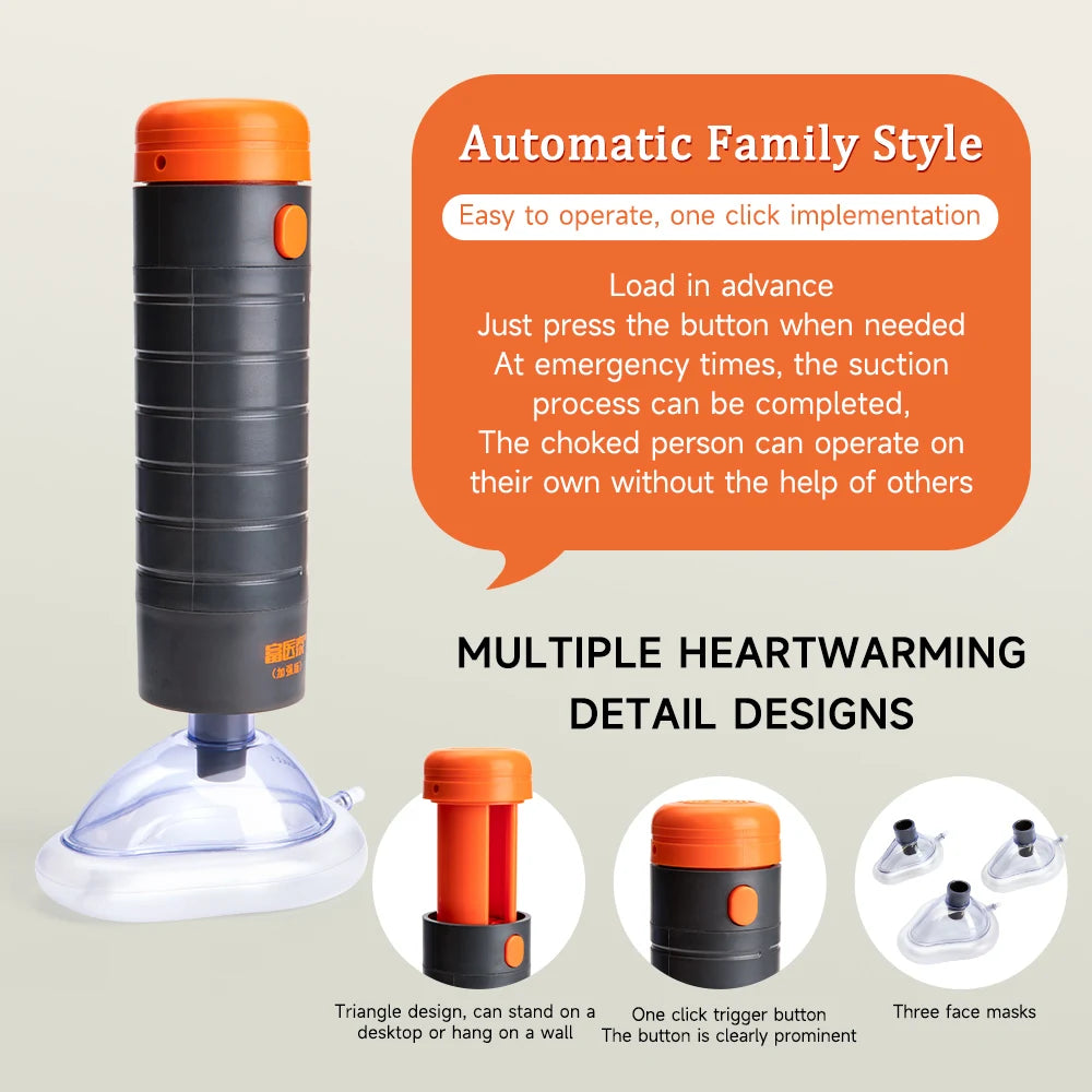 Portable Auto CPR Anti Choking Simple Rescue Device Emergency Life Saving Suction kits kids & Adult travel home