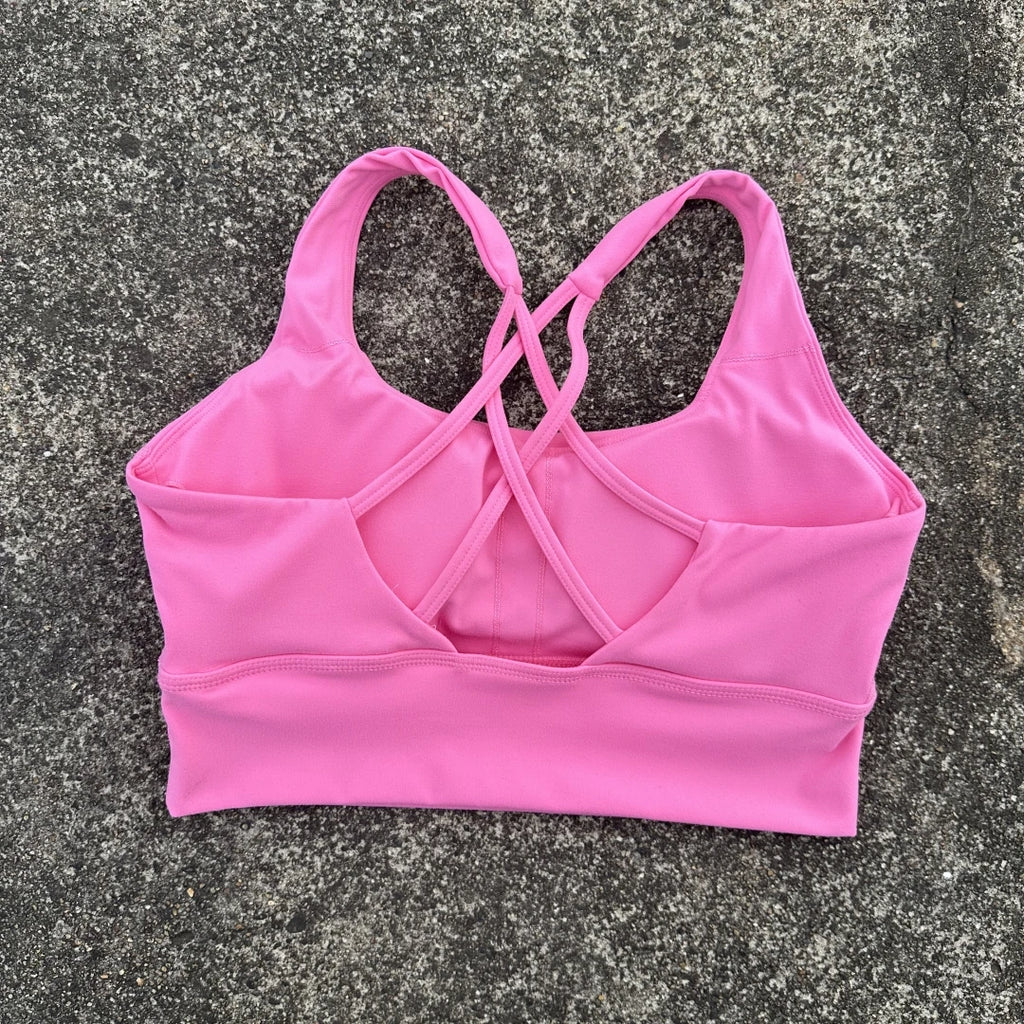 Solid Color Soft Tight Gym Yoga Underwear high strength shockproof Women Cross Back Fitness Bra Sport Top Comprehensive Butter
