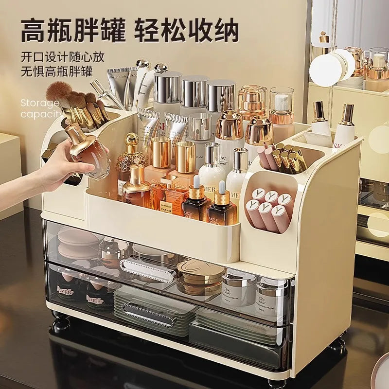Desktop cosmetics storage box, makeup box, high-end dressing table, skincare product sorting box, dressing table storage rack