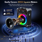 S68 Kara Ok with 2 Microphones, Portable Bluetooth 5.3 Kara Ok Speaker,Echo Adjustment, Supports Tv through Auxiliary Connection