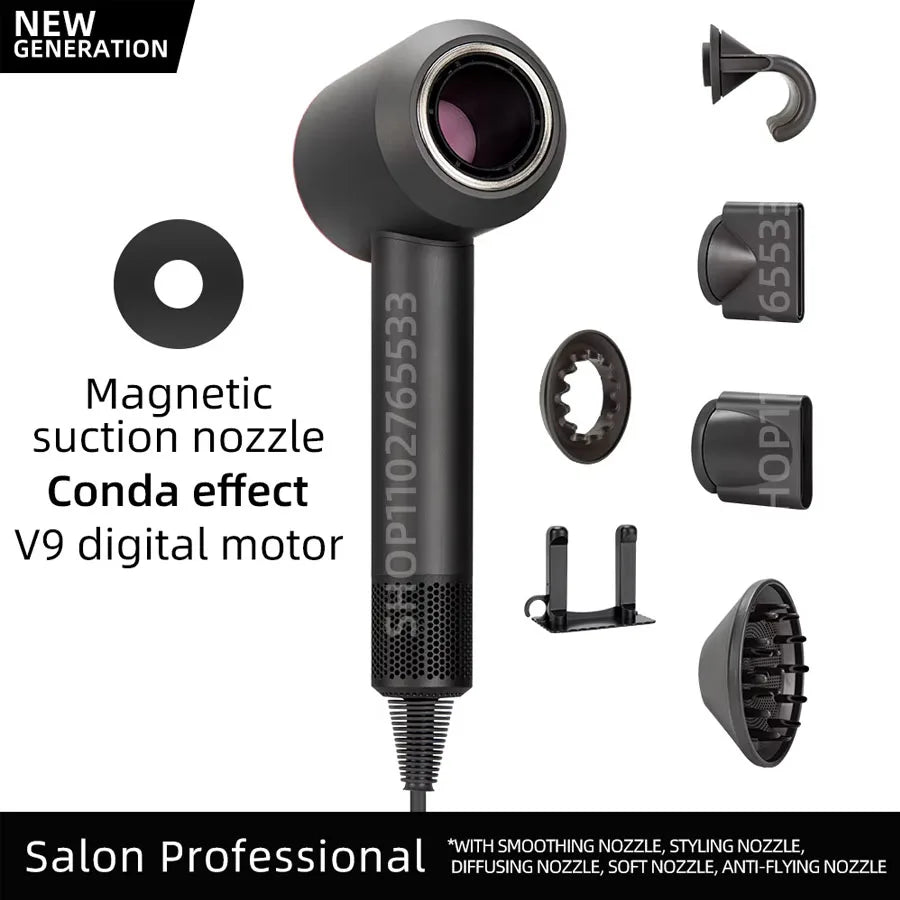 Ionic Hair Dryer 5 In 1 With Diffuser Professional Hair Care Appliances Women Salon Barber Leafless Hairdryer Super Hair Dryer