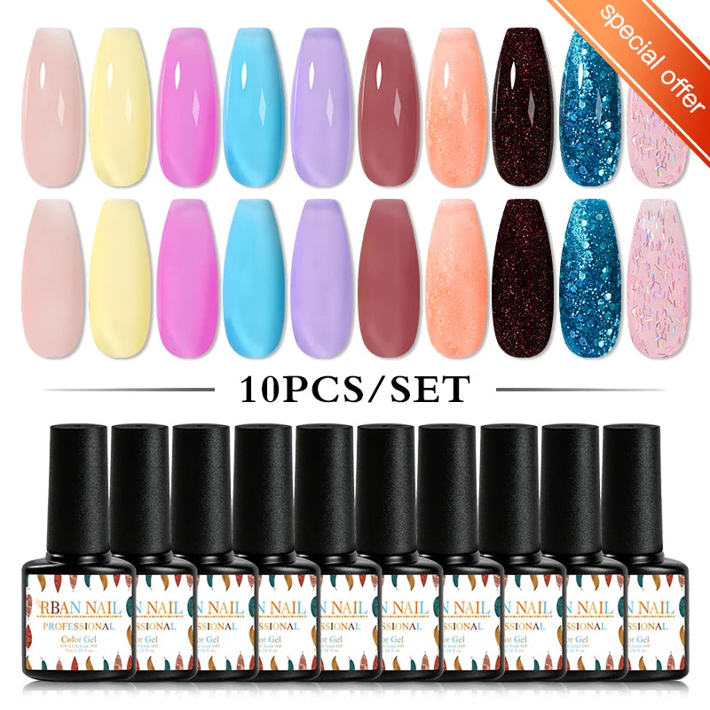 10/12PCS/SET Cat Magnetic Gel Nail Polish Set 9D Reflective Glitter Gel Semi Permanent UV Gel Soak Off Sparkling Nail Art Kits