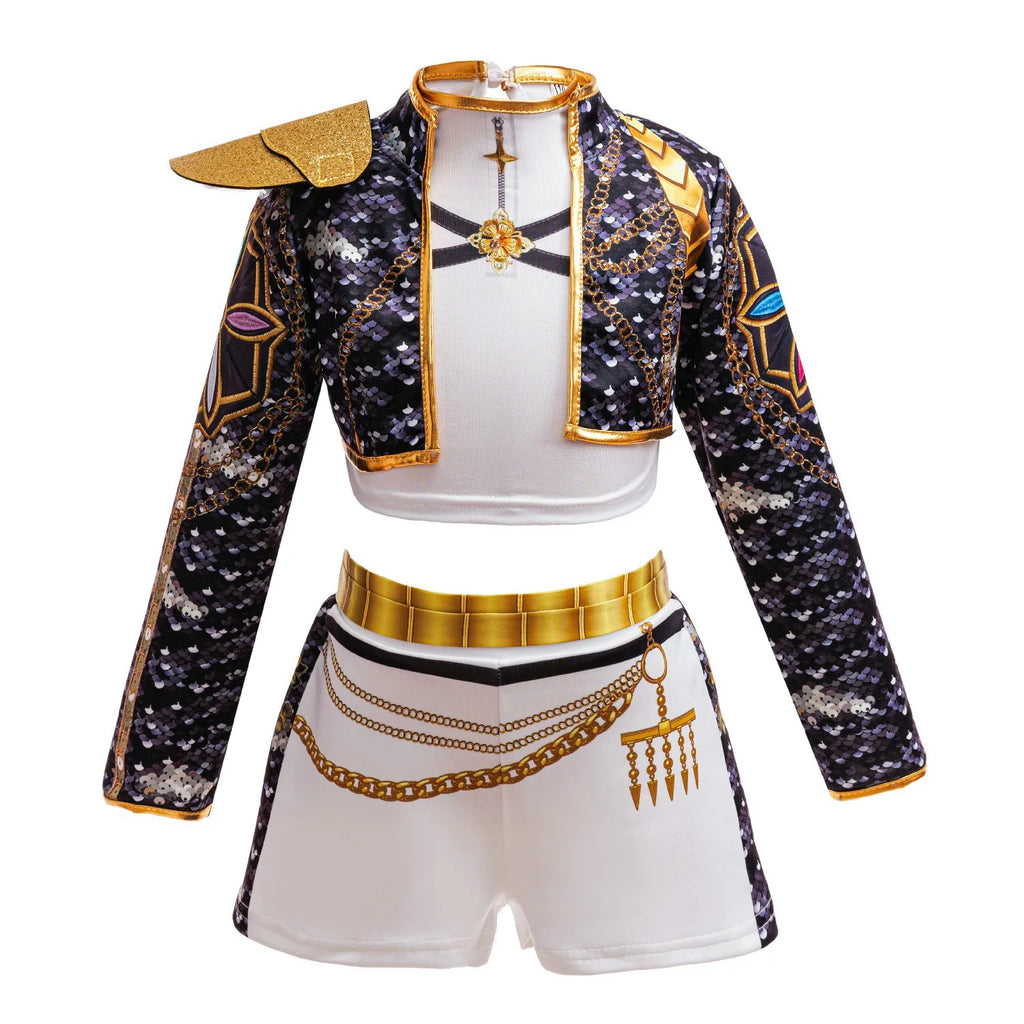4 5 6 7 8 9 10 11 12 Years K-POP Girls Clothing Sets Cosplay 3Pcs Girls Suits Korean Version Birthday Party Costume Kids Clothes