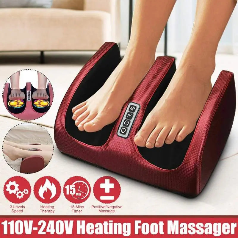 Electric Foot Massager Heating Therapy Hot Compression Shiatsu Kneading Roller Muscle Relaxation Pain Relief Foot Spa Machine Main image