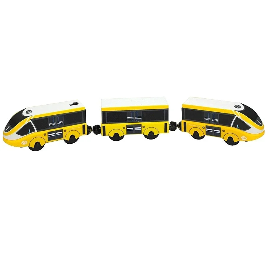 Wooden Train Toys Train Track Magnetic Set Electric Car Locomotive Diecast Slot Fit All Wood Brand Biro Railway Tracks For Kids