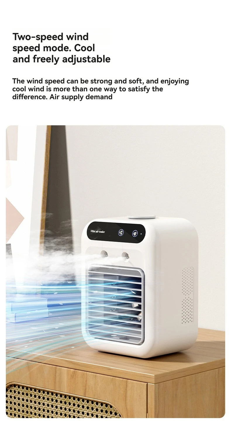 Wireless Air Conditioner Mini Portable Air Cooler Fan 500ml Ice Water Spray Humidifier For Home Air Conditioning Mist Fan USB