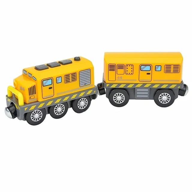 Wooden Locomotive Magnetic Electric Car Train Toys Fit Biro Wooden Diecast Slot Train Track Railway Educational Toys For Kids