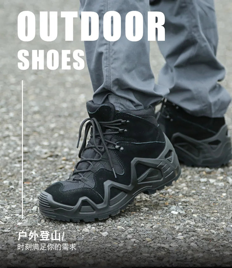 Men Casual Hunting Ankle Boots Outdoor Tactical Hiking Man Boot  Hunting Work Boots for Motorcycle Shoes Botas Militares
