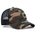 Military Camo Breathable Hard Top Baseball Cap | Wide Brim, Adjustable for Men & Women | Fishing, Hiking, Cycling Sun Hat