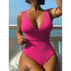 Deep V One Piece Swimsuit Women 2024 Push Up Swimwear Female Sexy Summer Beachwear Swim for Bathing Suits Micro Korean Monokini