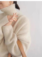 2024 Autumn and Winter New Thick Cashmere Sweater Women High Neck Pullover Sweater Warm Loose Knitted Base Sweater Jacket Tops