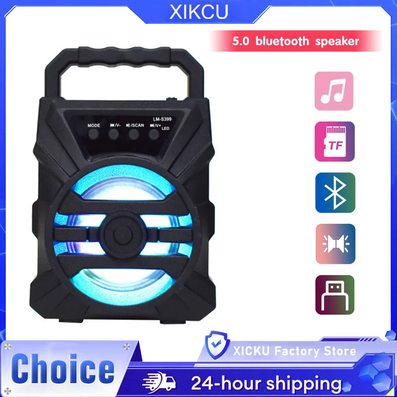 500mAh Bluetooth speaker Sound box high power bluetooth speakers TF Udisk karaoke handheld sound subwoofers for dancing Main image