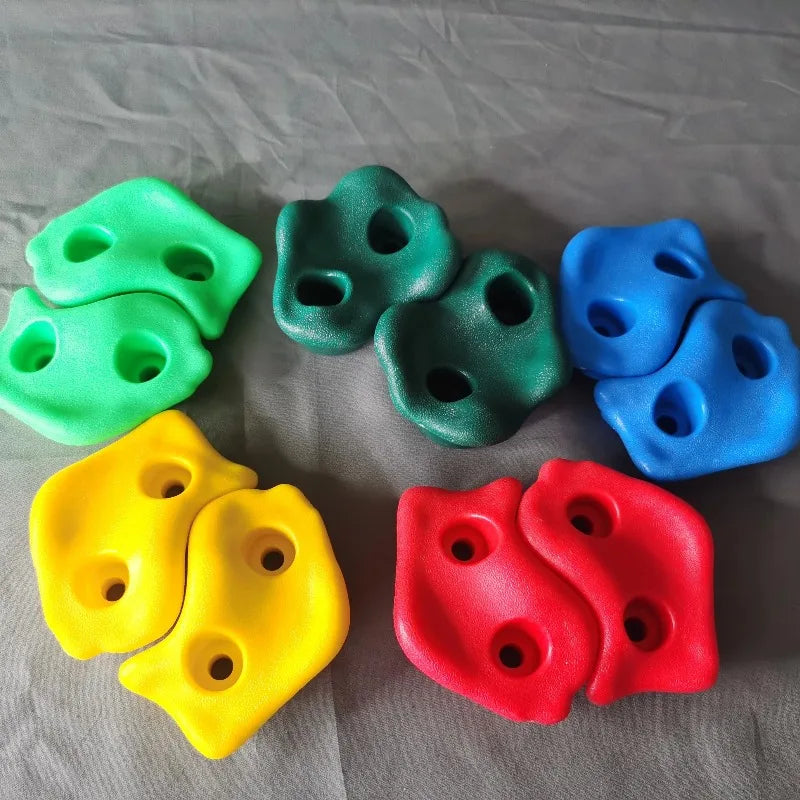 Kids Plastic Rock Climbing Wall Holds Games Indoor Outdoor Climbing Stones Set Playground DIY Rock Stone Wall Random Color