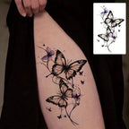 1Pc Fashionable Cool Temporary Tattoo Sticker, Colorful Couple Fake Tattoo, One-Time Use Butterfly Design