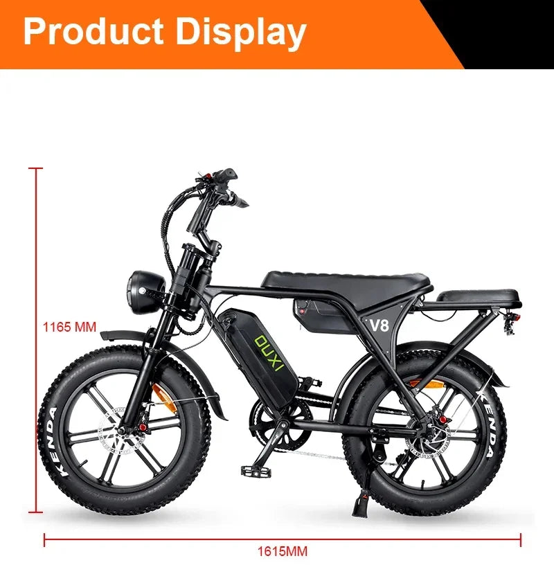 High-looking electric motorcycle, 750W motor, 48V 15AH battery, can be used for transportation and off-road electric bicycles