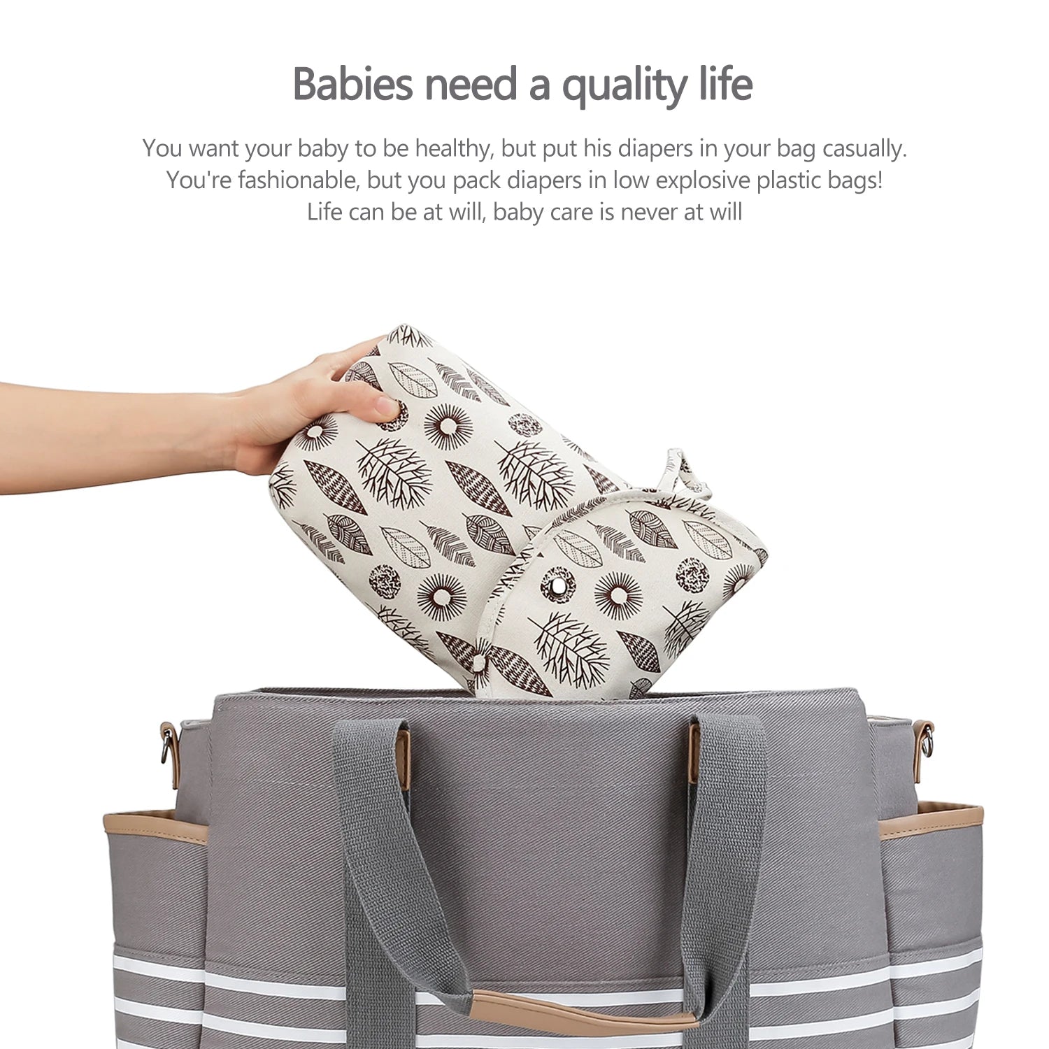 Baby Diaper Bag Reusable Mommy Diaper Storage Bag Baby