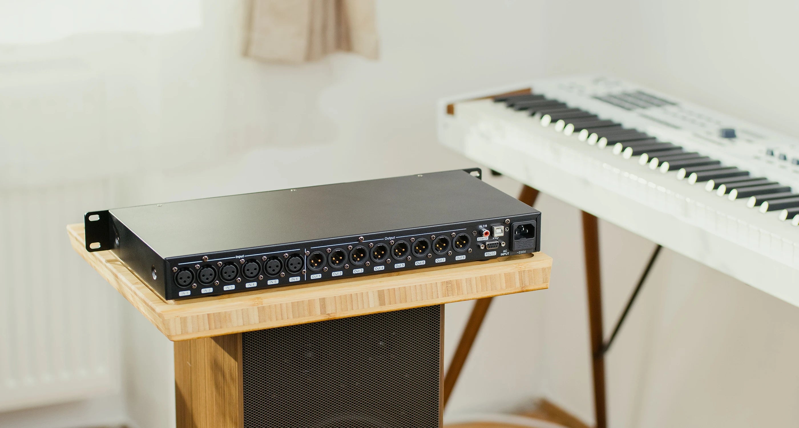 Paulkitson A808 Processor Digital Professional Audio Processor 8 In 8Out 32Bit DSP 7Band EQ Equalizer WIFI  USB Without Noise