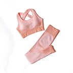 2/3Pcs Women Yoga Suit Seamless Knitted Yoga Pants Leggings Clothing Zipper Long Sleeve Crop Top Fitness Wear Sportswear Gym Set