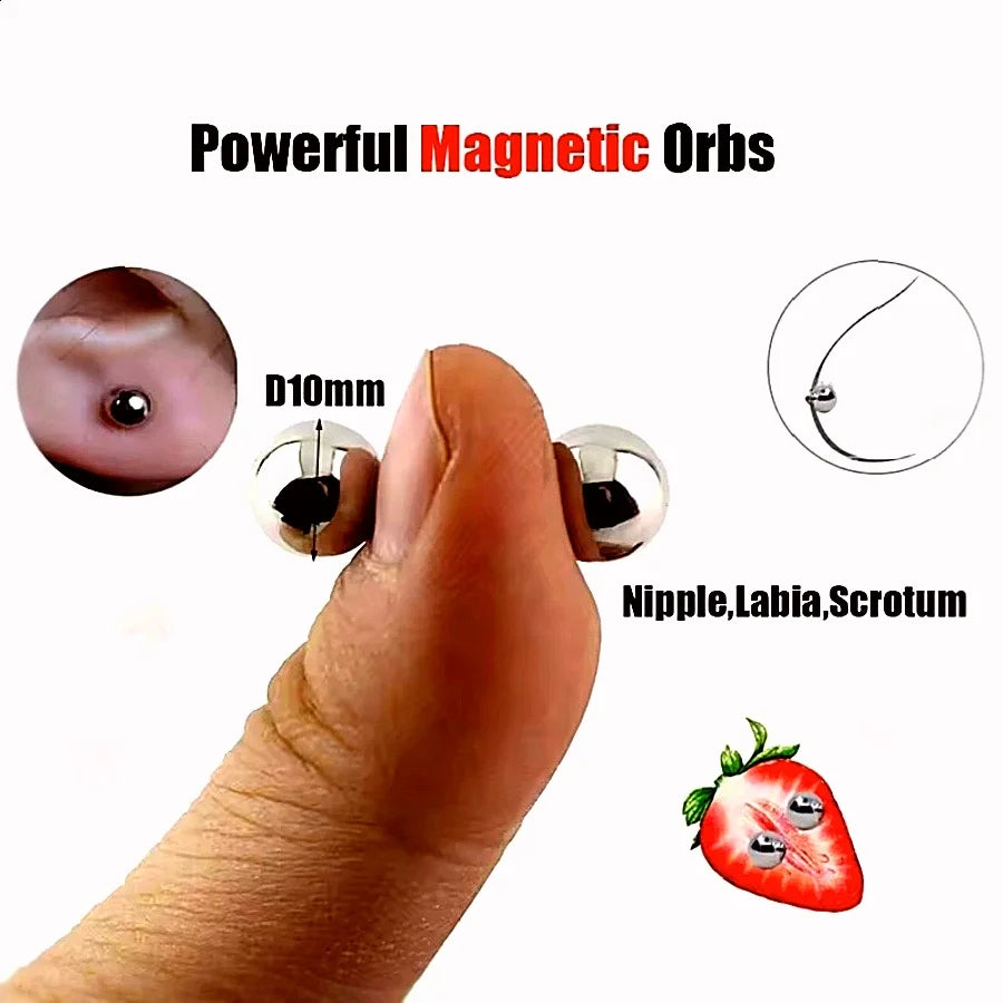 Ultra Powerful Magnetic Orbs Nipple Clamps BDSM Bondage Stimulator Clitoris Labia Nipple Creative Fidget Magnets Adult Sex Toys Secondary image