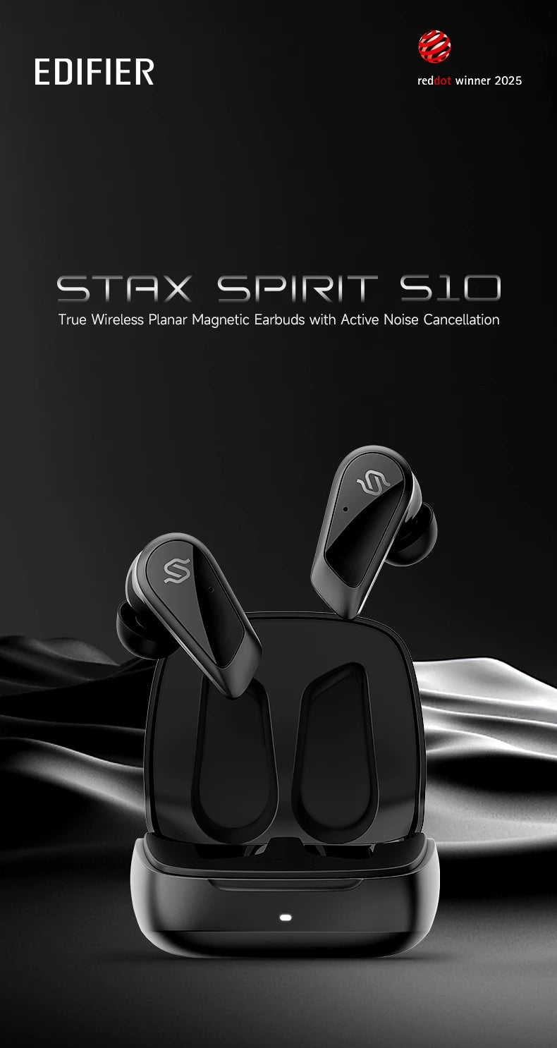 EDIFIER S10 Planar Magnetic ANC True Wireless Earbuds Hi-Res LDAC Bluetooth 5.4 Earphones 6 Mics 28H Battery