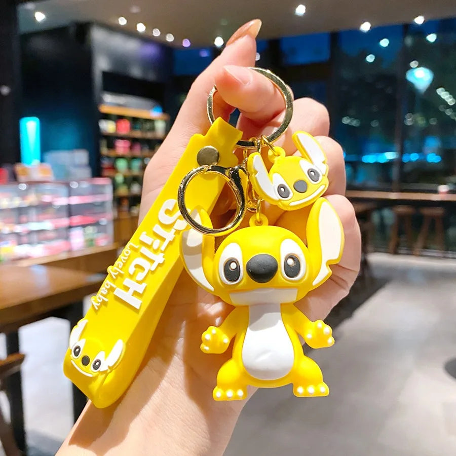 Brand New Red Stitch Keychain Bandai Stitch Figure Doll Keyring Bag Pendent Car Ornaments Key Accessories Kids Toy Xmas Gifts Main image
