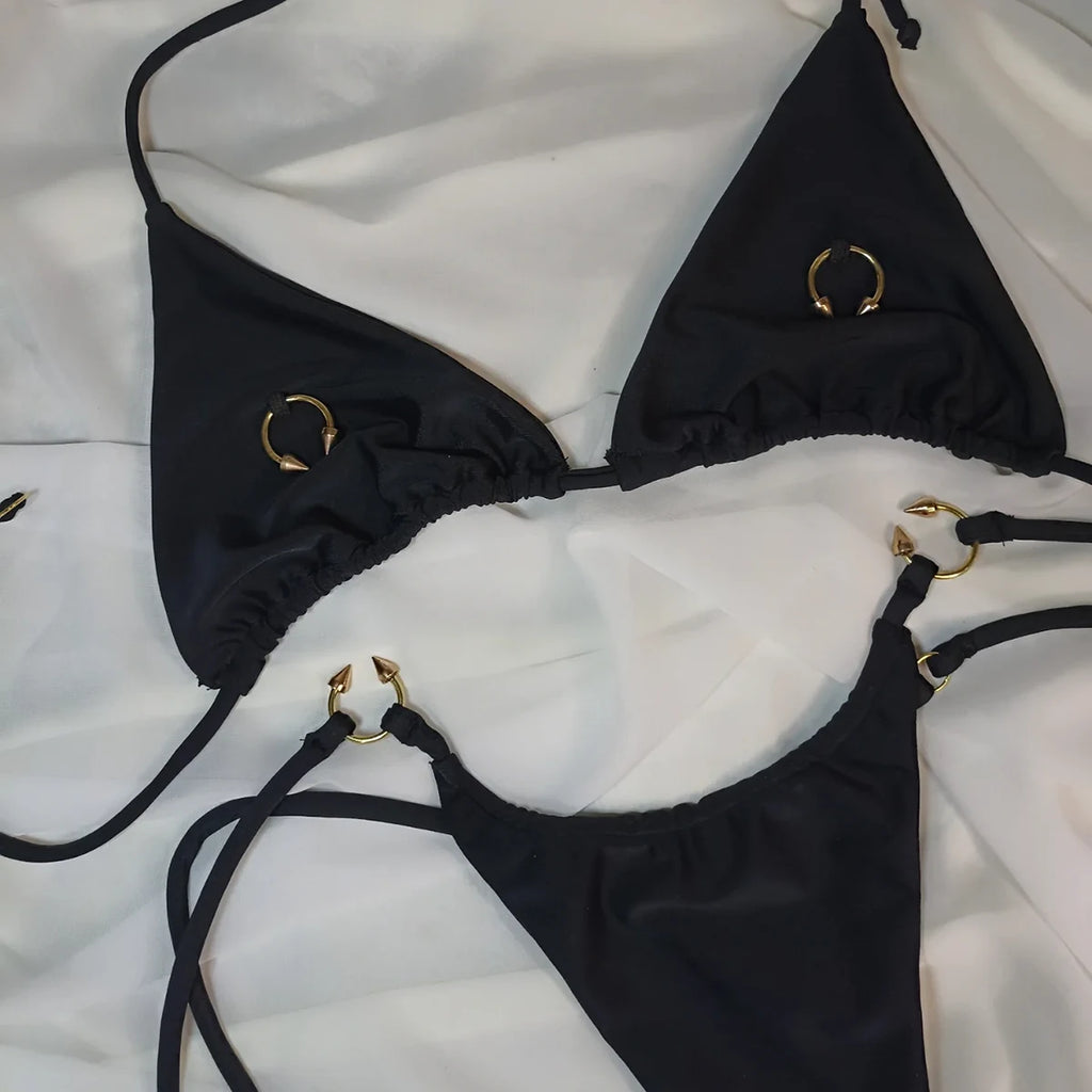 Micro Bikinis 2025 Sexy Women Swimsuit Swimwear Female Bikini Set Push Up Biquini Bathing Suit Black Swimming Suits Beachwear