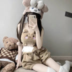 Japanese Kawaii Lolita Pajamas Nad Panty Set Women Cute Cartoon Bra Bow Underwear Pumpkin Panty Push Up Bras Lingerie Intimate