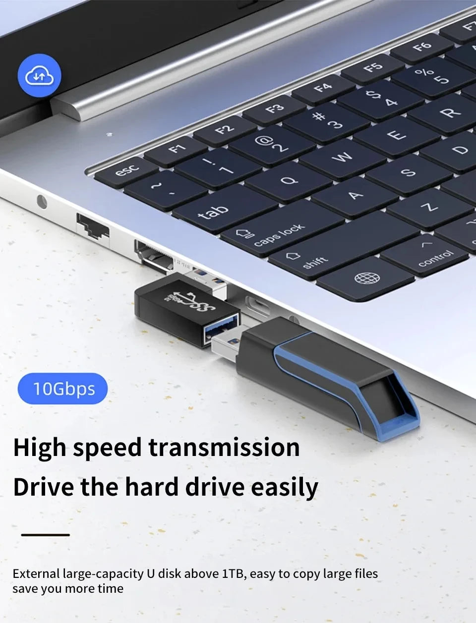 NNBILI USB3.0 Male to Female Right Angle Extension Adapter USB Upward Elbow 90 Degree Adapter 10Gbps For Laptop PC Connector