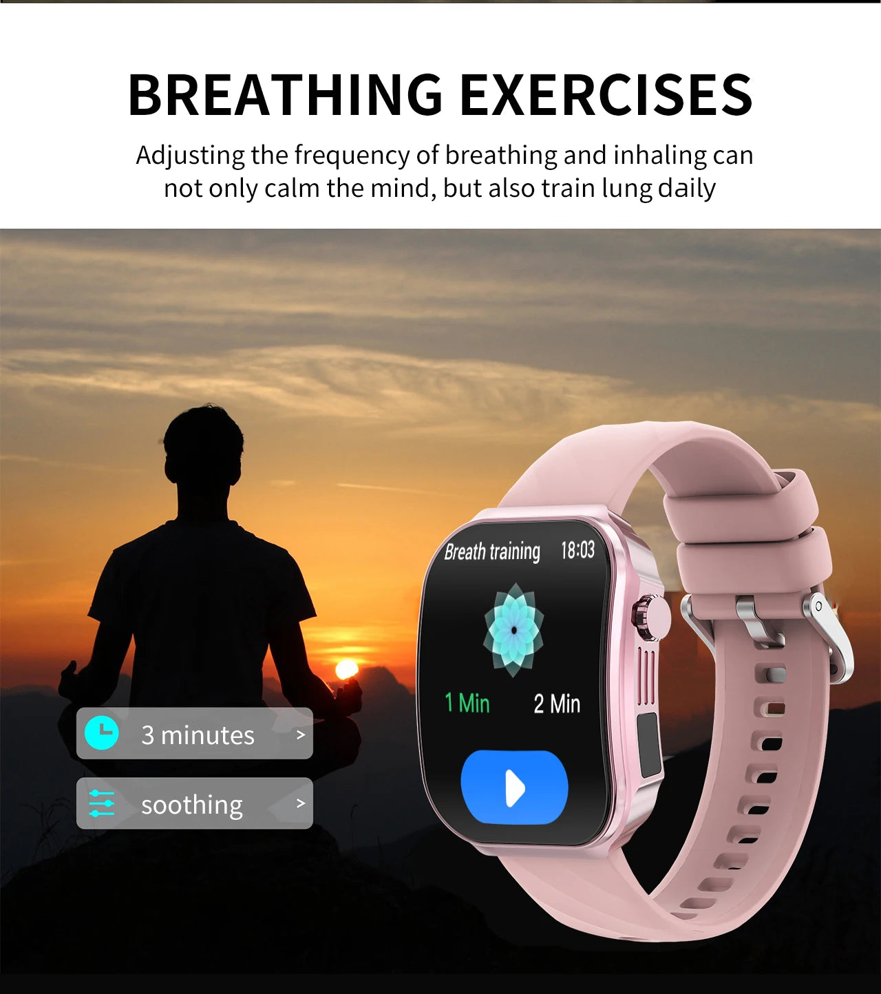 LIGE New 2.2-inch 3D Curved Screen Smart Watch With LED Light Thermometer Health Monitor Smartwatch BT Call Sports Fitness Watch