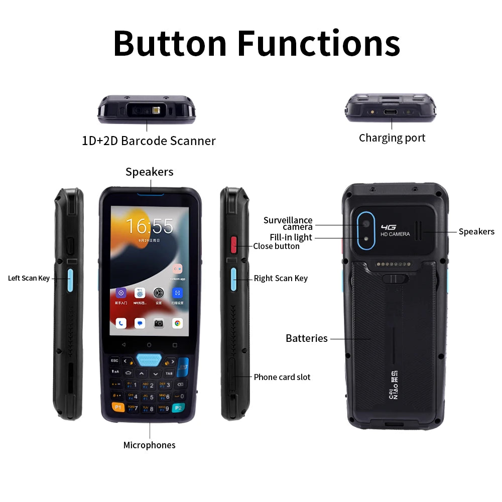 YK957  Android 2d Qr Code Reader Handheld Terminal Pda Android Barcode Scanner With Nfc Rfid Reader Medical Device Pdas 4+64g Secondary image
