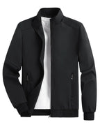 Men's Spring and Autumn Thin Casual Jacket Solid Color Stand Collar Cardigan Jacket Men's Outdoor Sports Casual Versatile Top