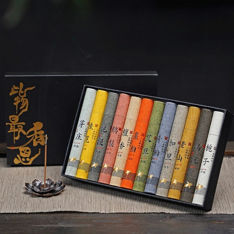 12 Types of Natural  Incense Per Box Sandalwood Osmanthus Incense Stick Home Fragrance Aroma Blessing Ceremony Pray Buddha Cense Secondary image