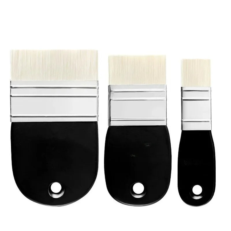 Oil Painting Nylon Pen Set Gouache Acrylic 1/3 Pcs Small/Medium/Large Sizes Flat Head Brush Wood Handle Painting Tools for Fine Image principale du produit