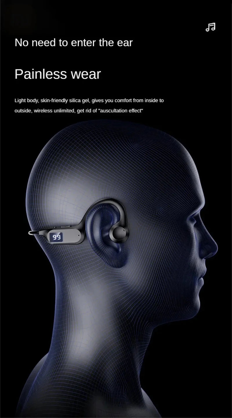 Lenovo Hot Real Bone Conduction Sport Headphone Wireless Earphone Bluetooth-Compatible Headset Hands-free with Mic for Running