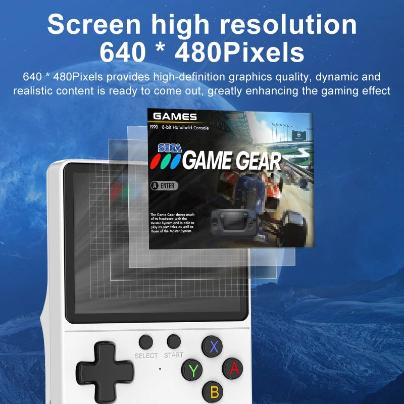 Newly Handheld Game Console with Multi-Platform Operation Support, HD IPS Screen, 3D Joystick, Ergonomic Game Console GB350
