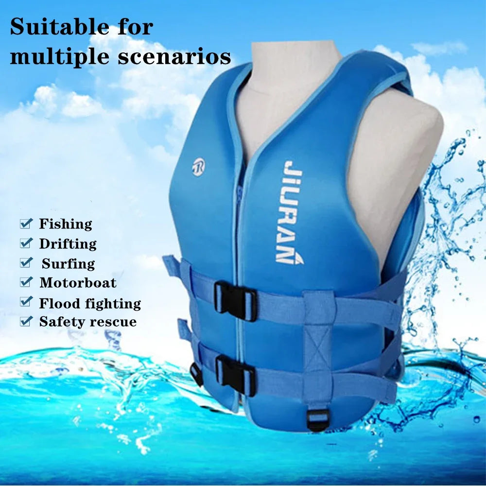Neoprene Life Jacket for Adult Children New Water Sport Buoyancy Jacket Life Vest Swimming Boating Skiing Driving Vest Drifting