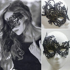 Women Carnival Mask Hollow Lace Masquerade Face Mask Princess Prom Party Props Black Eye Mask Halloween Costume for Women