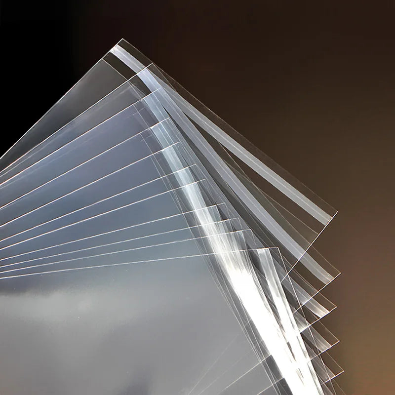100/200pcs Transparent Self Adhesive Seal Bags OPP Plastic Cellophane Bags Gifts Bag & Pouch Jewelry Packaging Bags