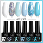 LILYCUTE 7ML 6PCS Neon Gel Nail Polish Set fluorescent Series Color Changing Semi Permanent Soak Off Manicure kit Nail Art Gel