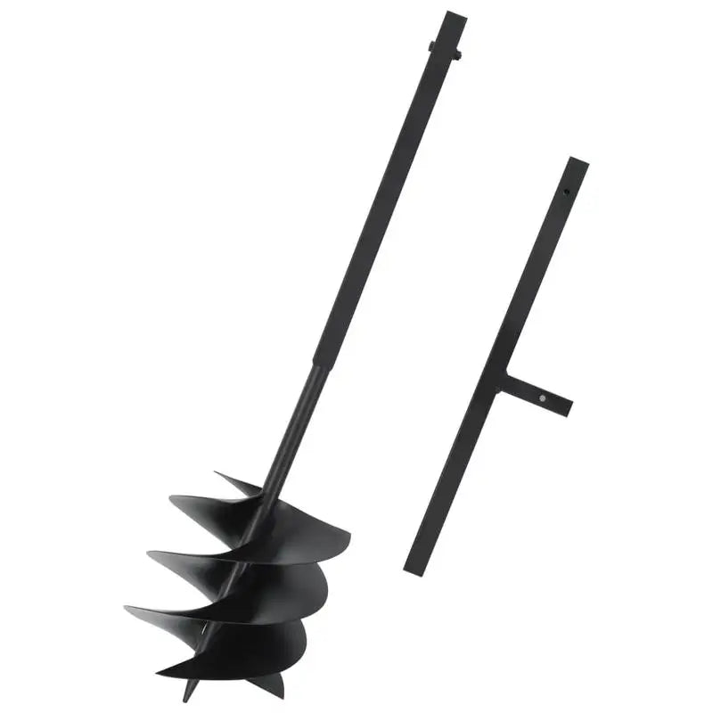 Black Steel Ground Auger, 250mm Handle Design, Robust Solid Structure, Durable Manual Tool for Garden Courtyard Digging