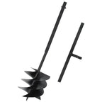 Black Steel Ground Auger, 250mm Handle Design, Robust Solid Structure, Durable Manual Tool for Garden Courtyard Digging