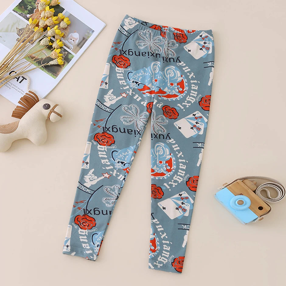 3/4-piece Autumn/Winter Children's Multi-color Combination Fashionable Slim Fit Leggings For Girls Sports And Casual Warm Pants