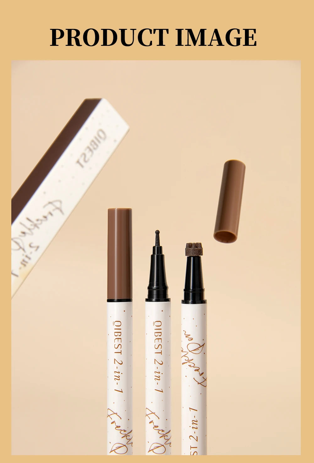 Qibest 2-In-1 Freckle Pen with Gourd-Shaped Head, Natural and Realistic, Sweat-Proof, Double-Ended Stamp Dot Pen Cosmetic Stick
