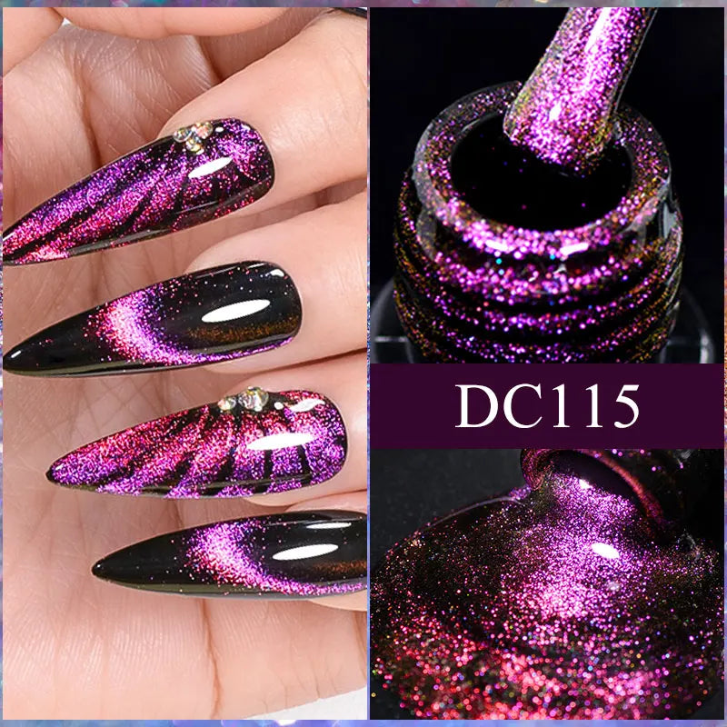 10/12PCS/SET Cat Magnetic Gel Nail Polish Set 9D Reflective Glitter Gel Semi Permanent UV Gel Soak Off Sparkling Nail Art Kits