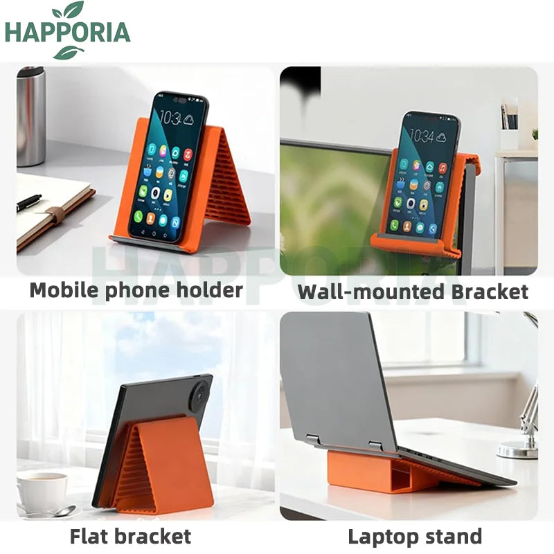 HAPPORIA Portable Foldable Silicone Phone Holder Flexible Bendable Multi Angle Adjustable Stand for Universal Phone Tablet