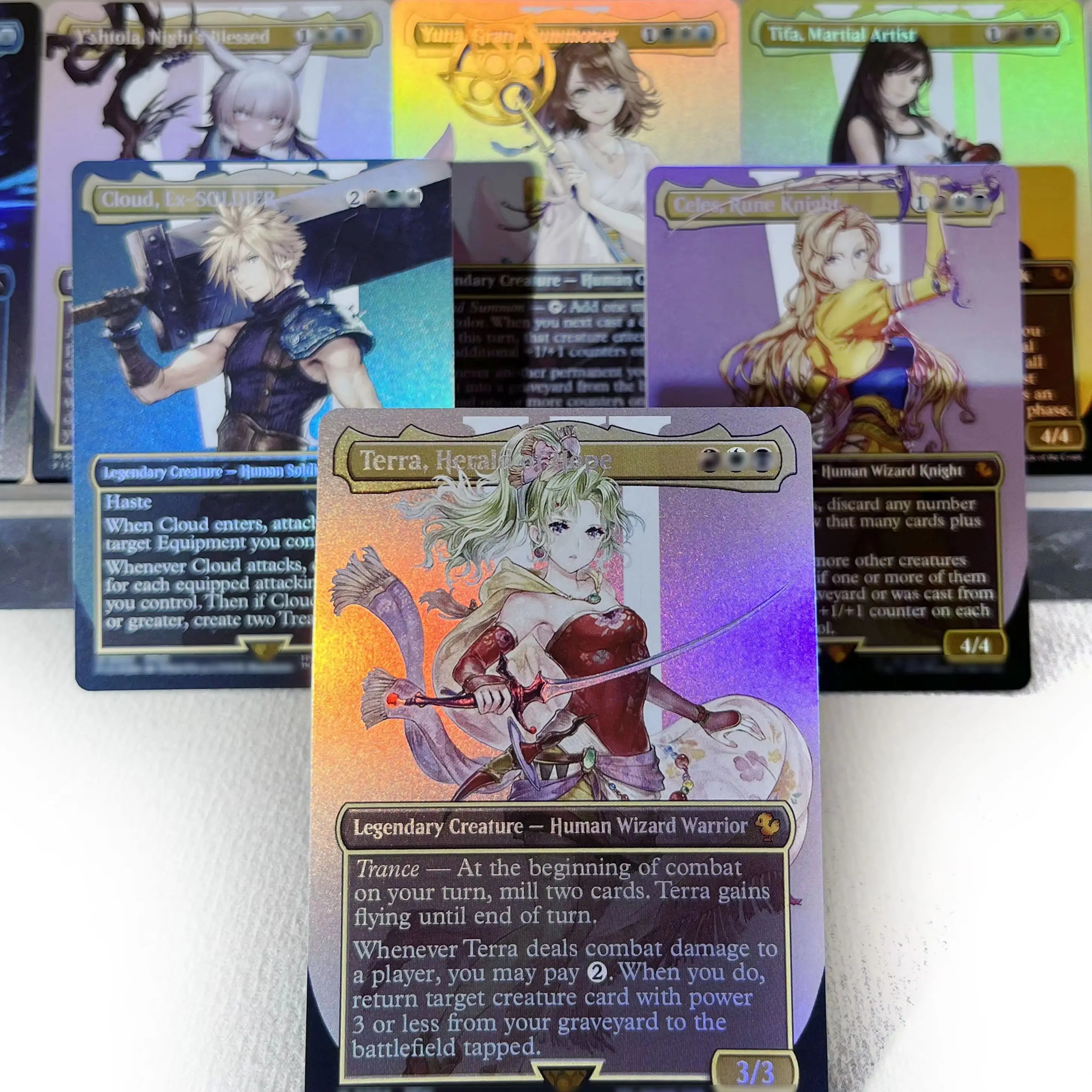 FCA FIN FIC PIP LTR FOIL4-002 magical cards Ancient Copper Dragon Tcg proxy Traveling Chocobo Celes, Rune Knight gathering Main image